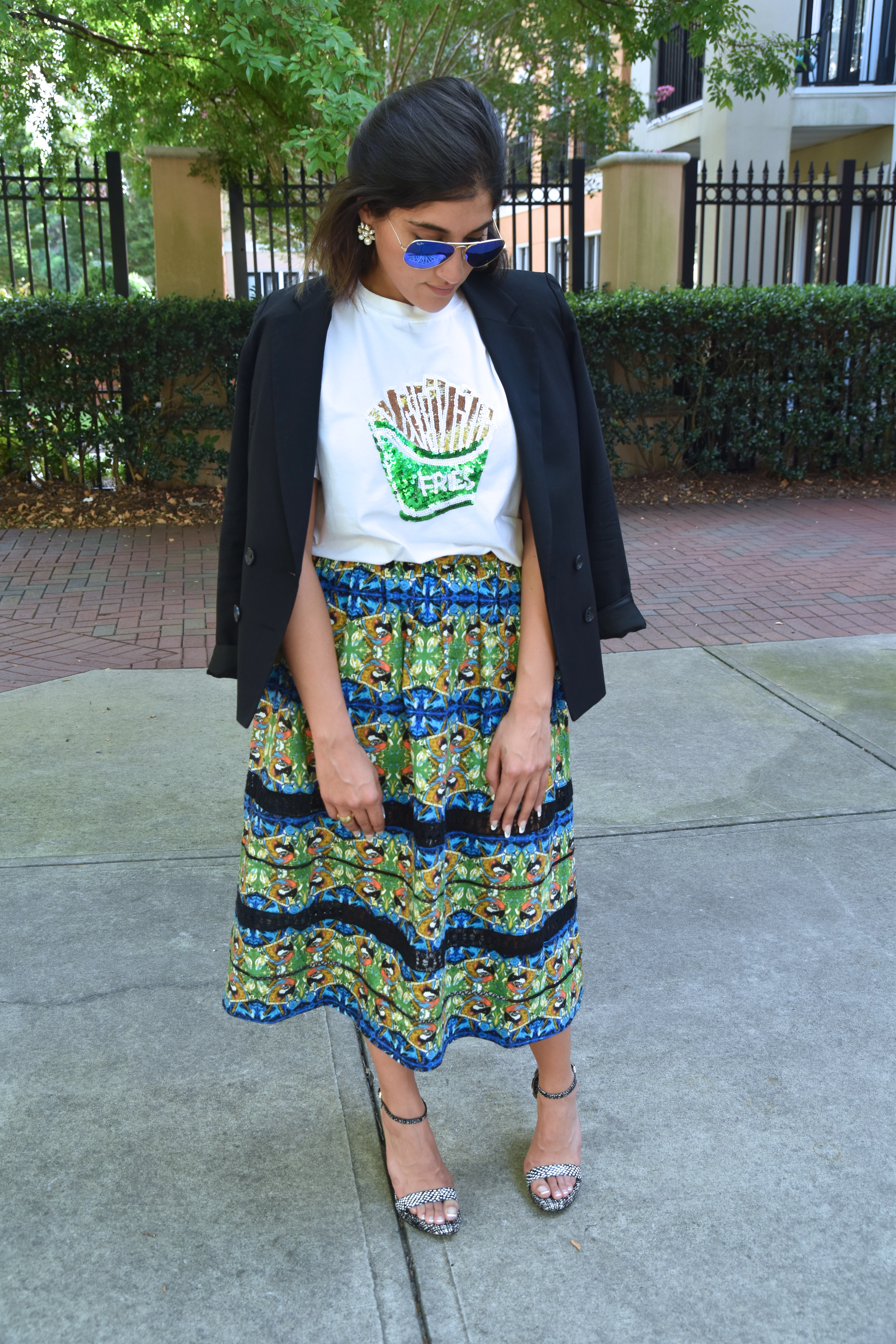 A2F Fries Tee with Blazer & Full Skirt