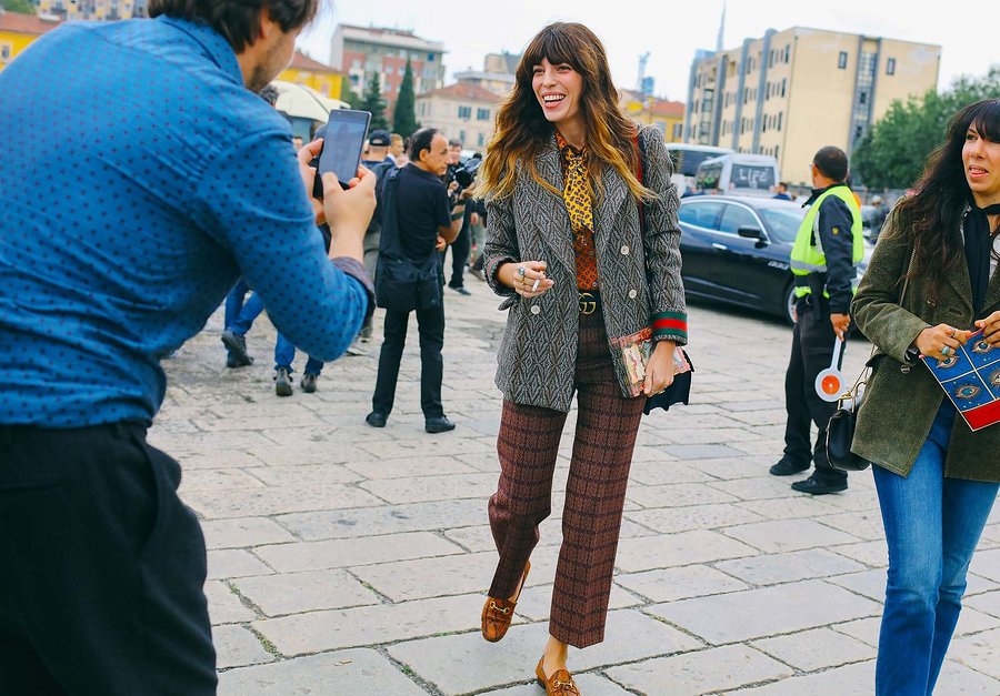 A2F Milan Street Style Lou Doillon in Gucci