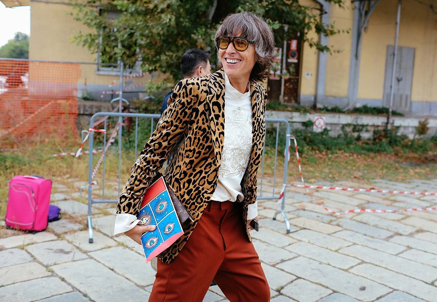 A2F Milan Street Style Ana Gimeno Brugada in Dries Van Noten and Louis Vuitton 