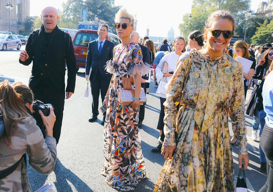 A2F Paris Fashion Week Esther Quek in Ott, & Dior, Laure Hériard Dubreuil in Chanel