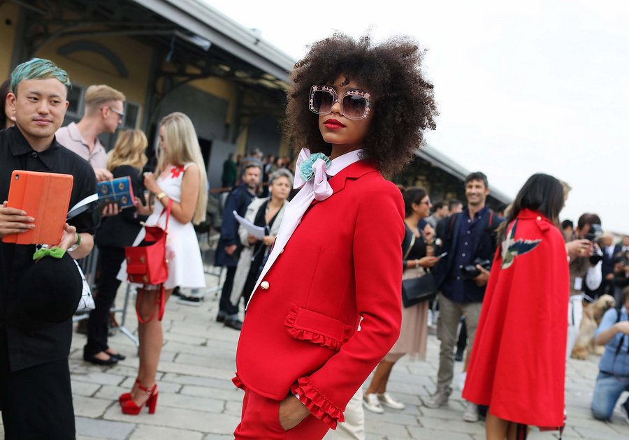 A2F Milan Street Style Kelsey Lu in Gucci