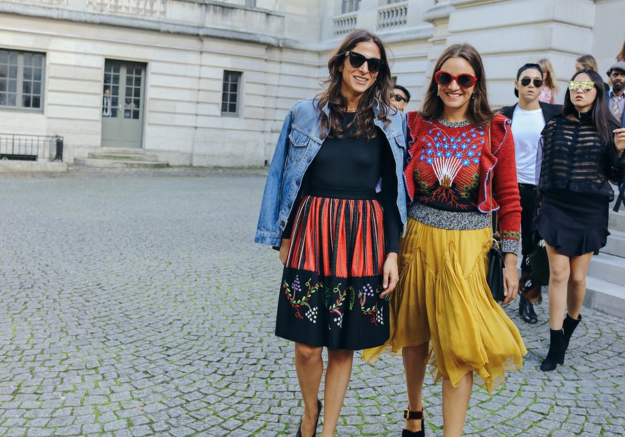 A2F Paris Street Style Capucine Safyurtlu & Laure Hériard-Dubreuil in Valentino