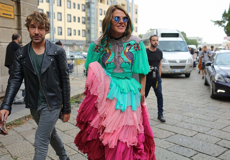 A2F Milan Street Style Anna Dello Russo in Gucci