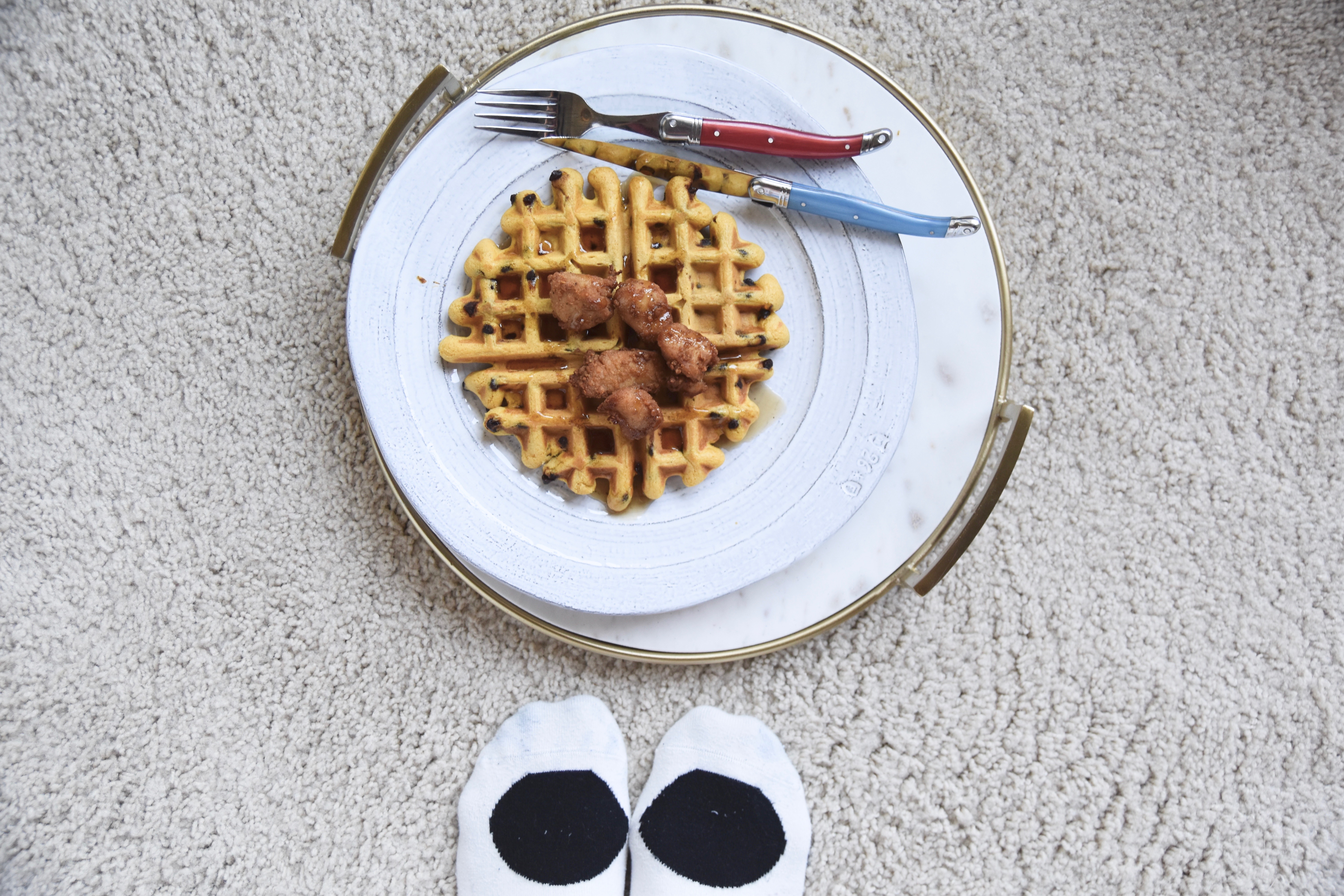 A2F A2F Easy Pumpkin Chocolate Chip Waffles with chicken