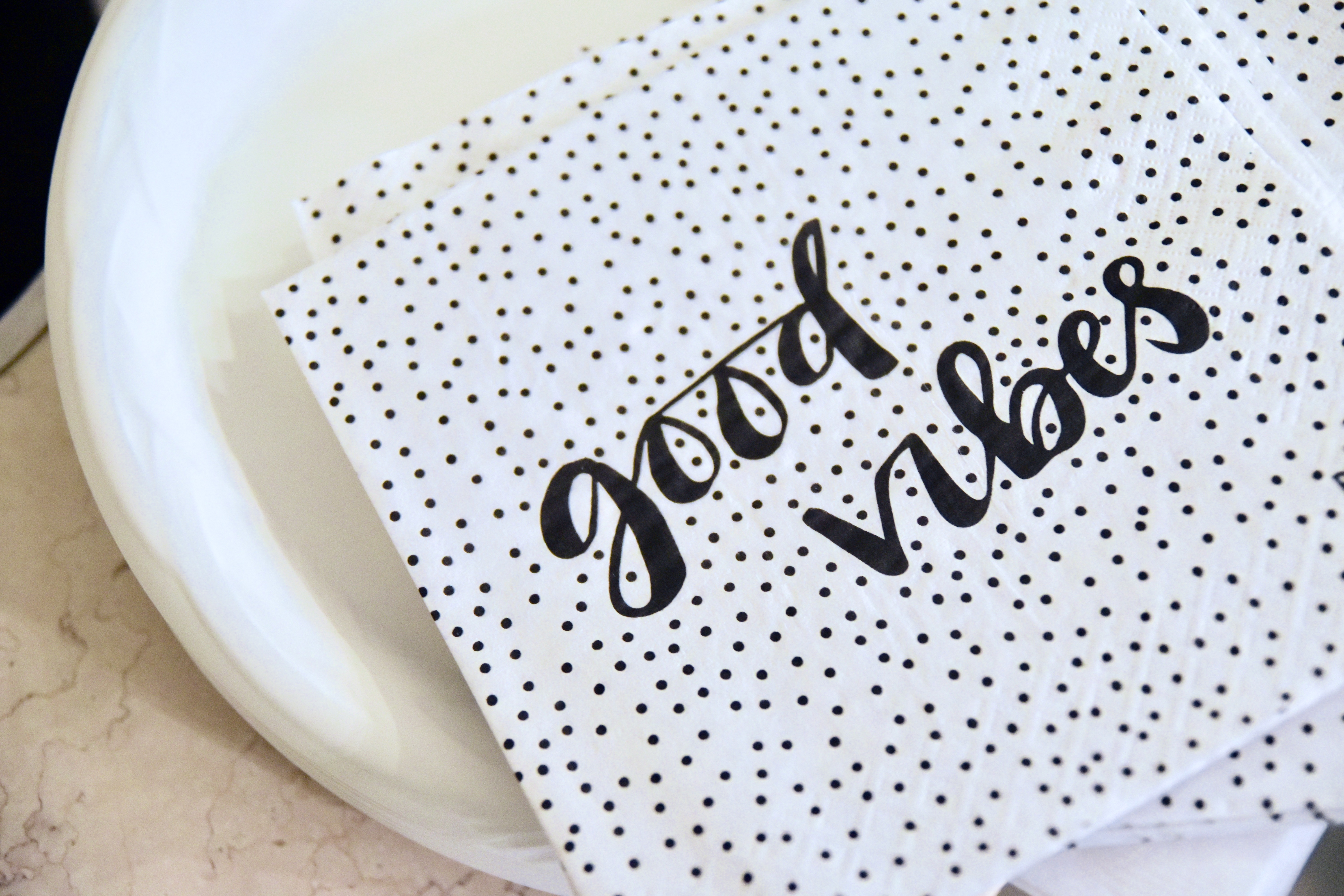 Designlovefest for Cheeky 'Good Vibes' Napkin Set