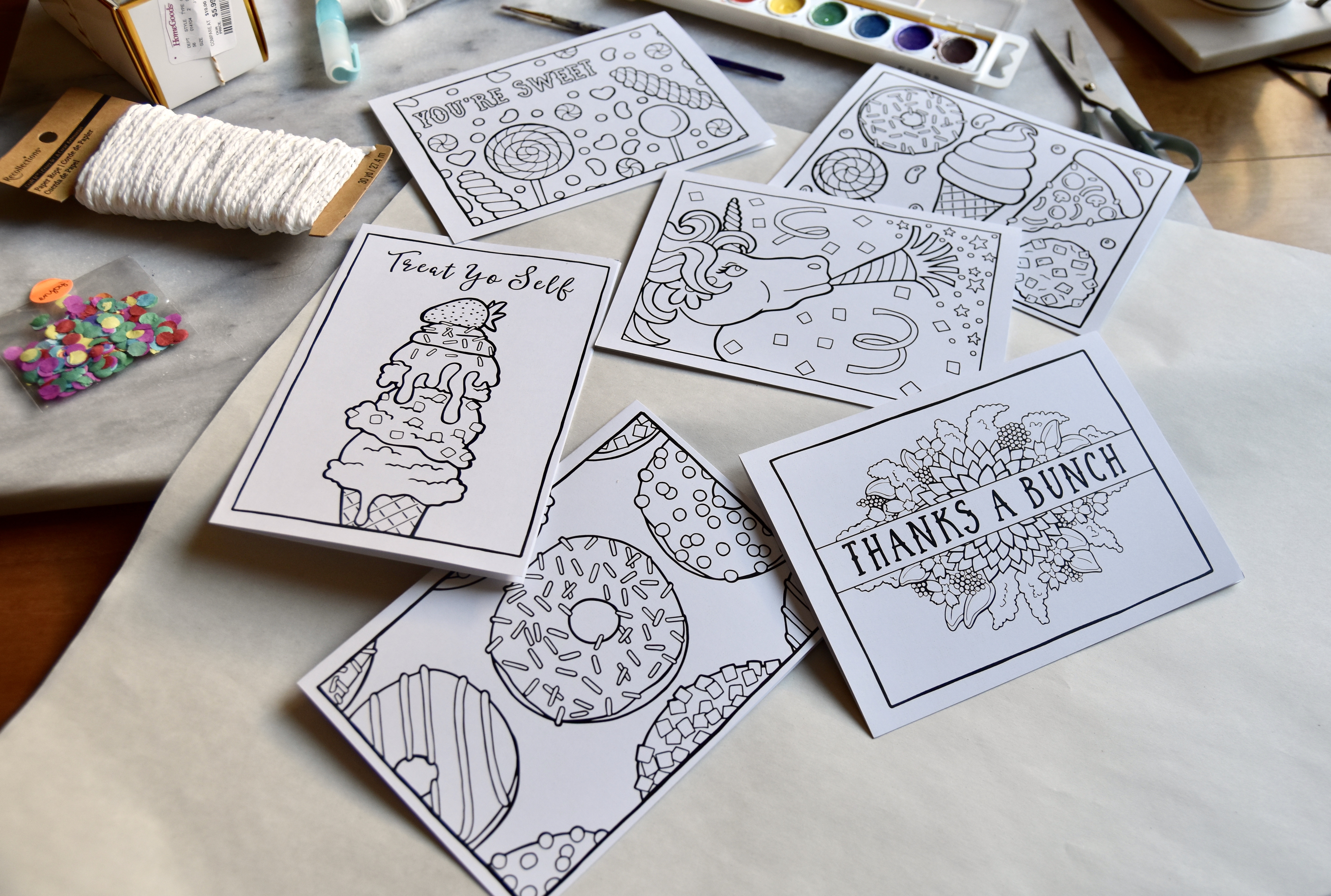 Brighter Sides Design coloring cards