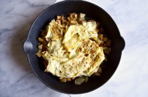 A2F Breakfast skillet potatoes and cheese eggs