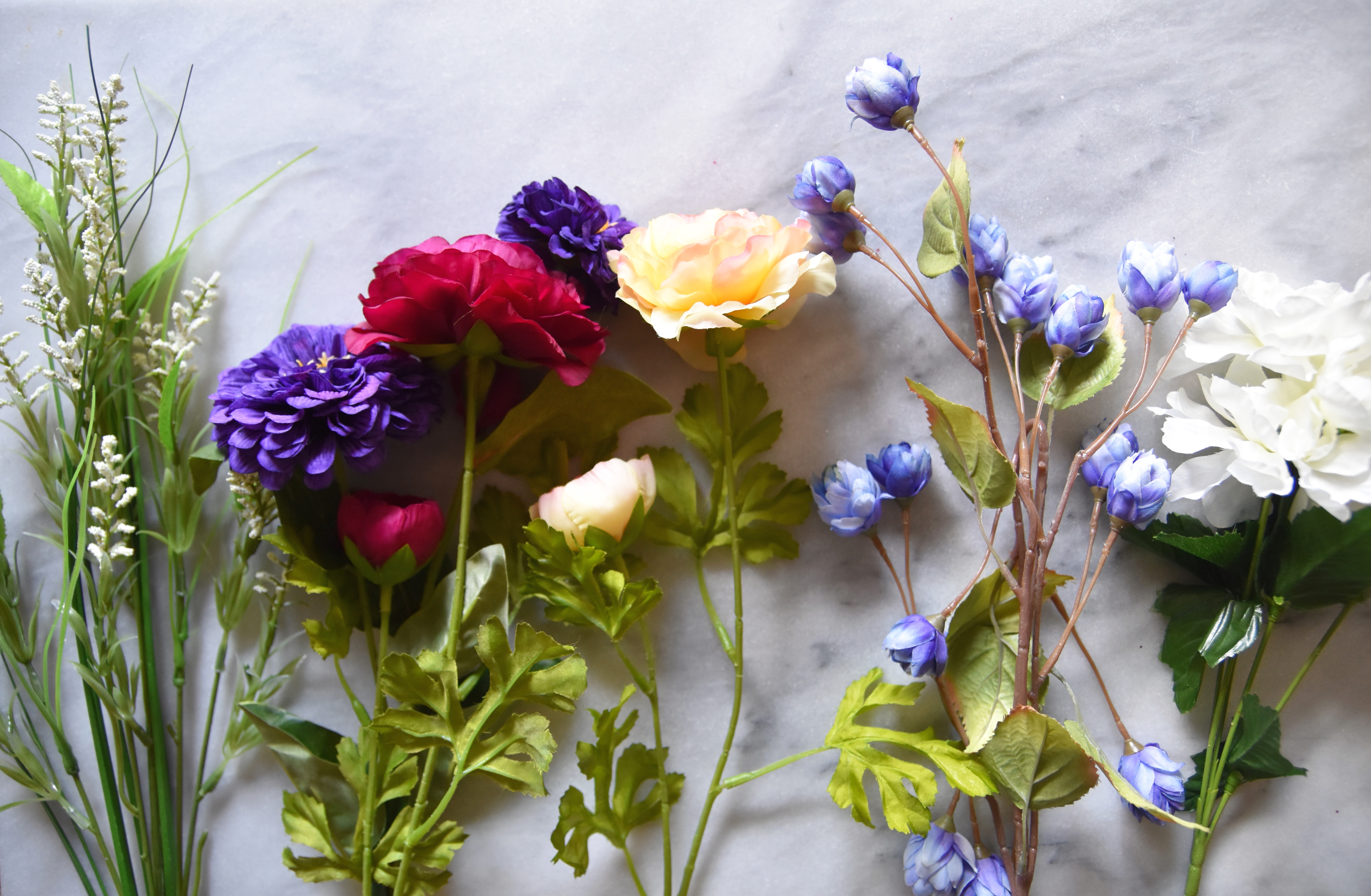 DIY flower crown flower assortment