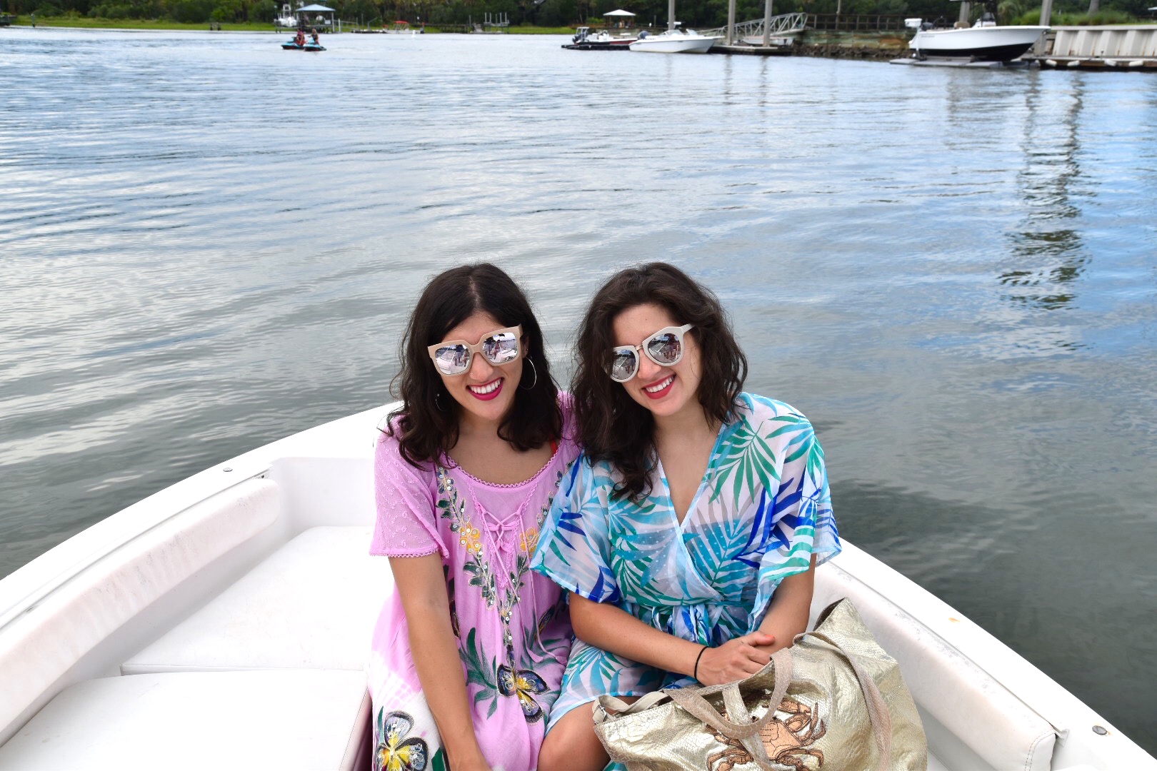 Dania & Aya on a boat