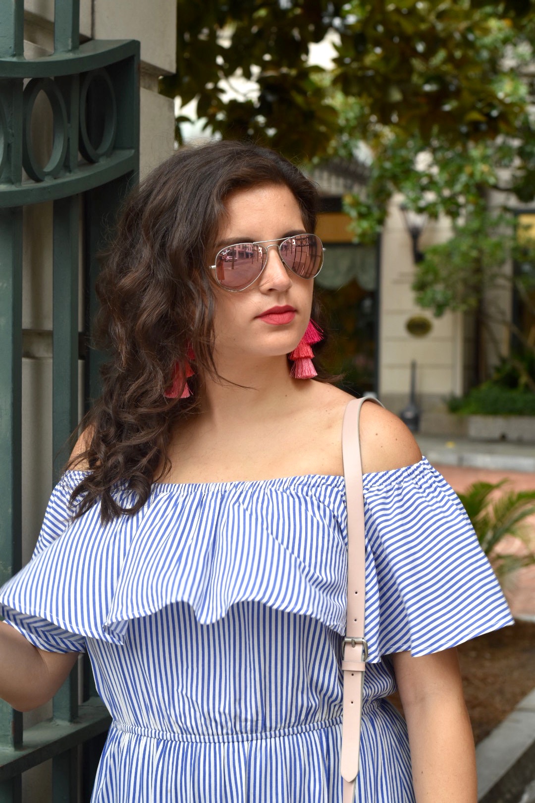 A2F Dania Wearing Anthropologie Earrings