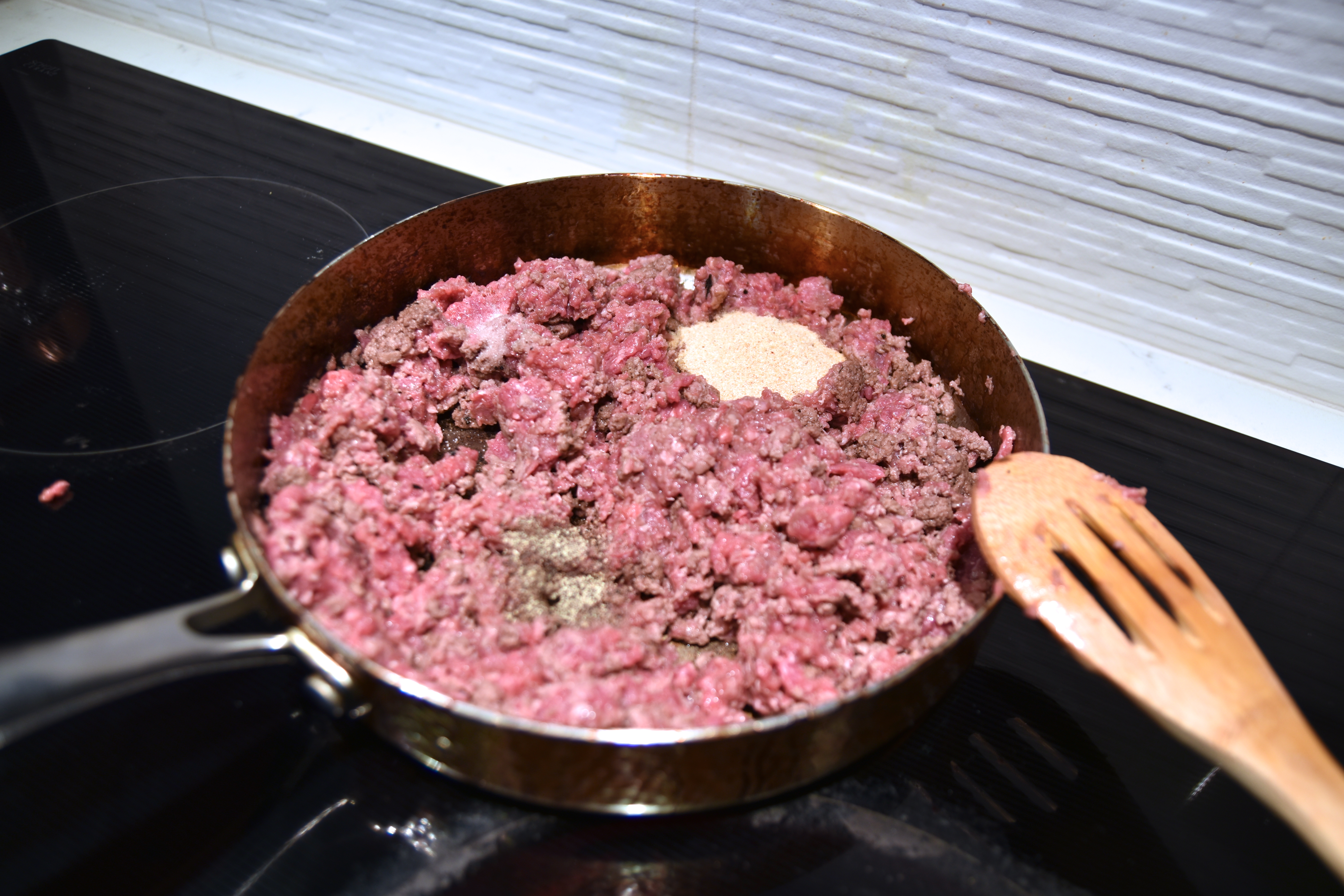 A2F Meat on heat with garlic powder, salt & pepper