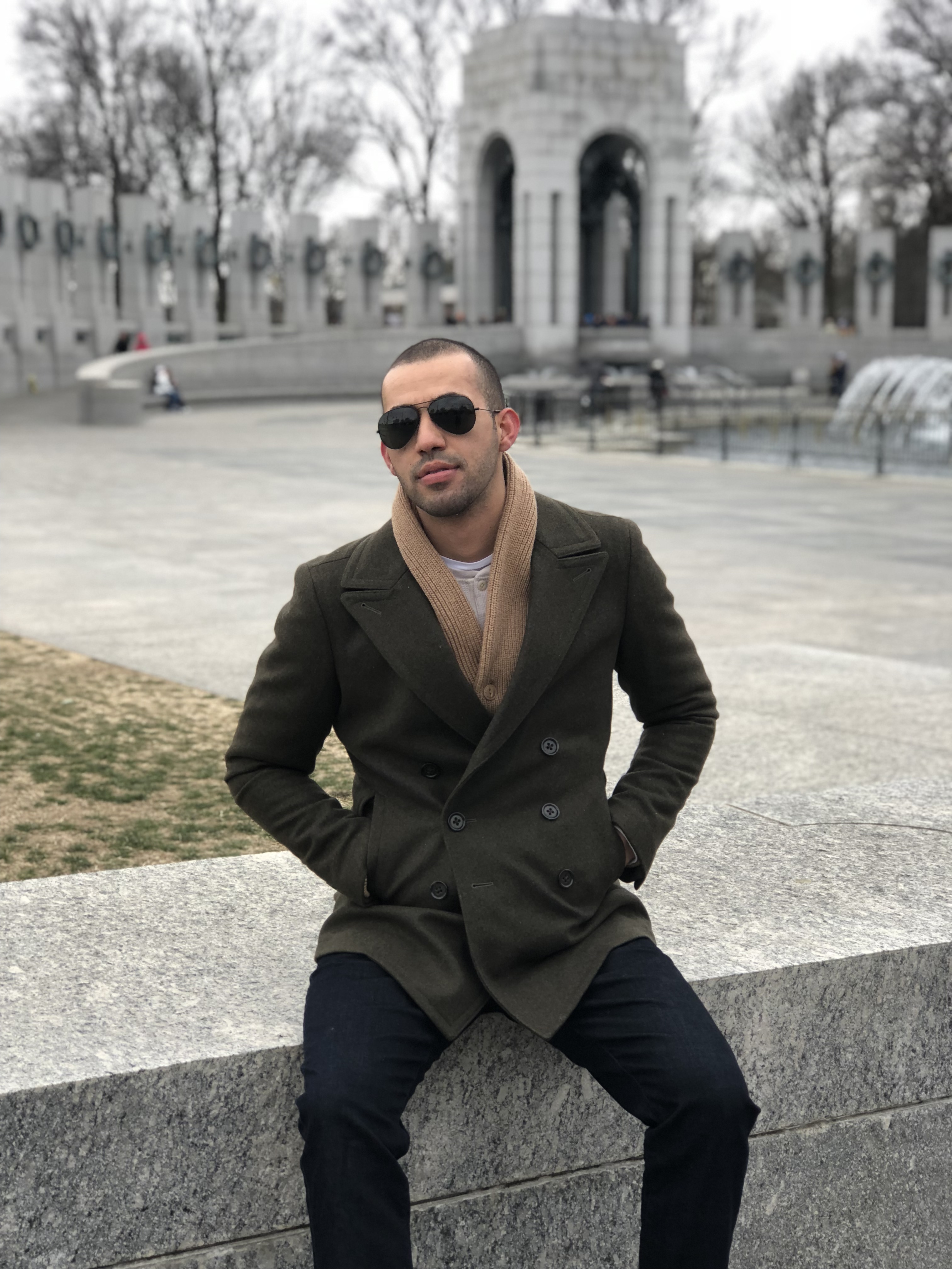 Mustafa at the World War II Memorial