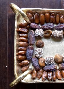 Dried fruit tray dates with coconut and dried figs