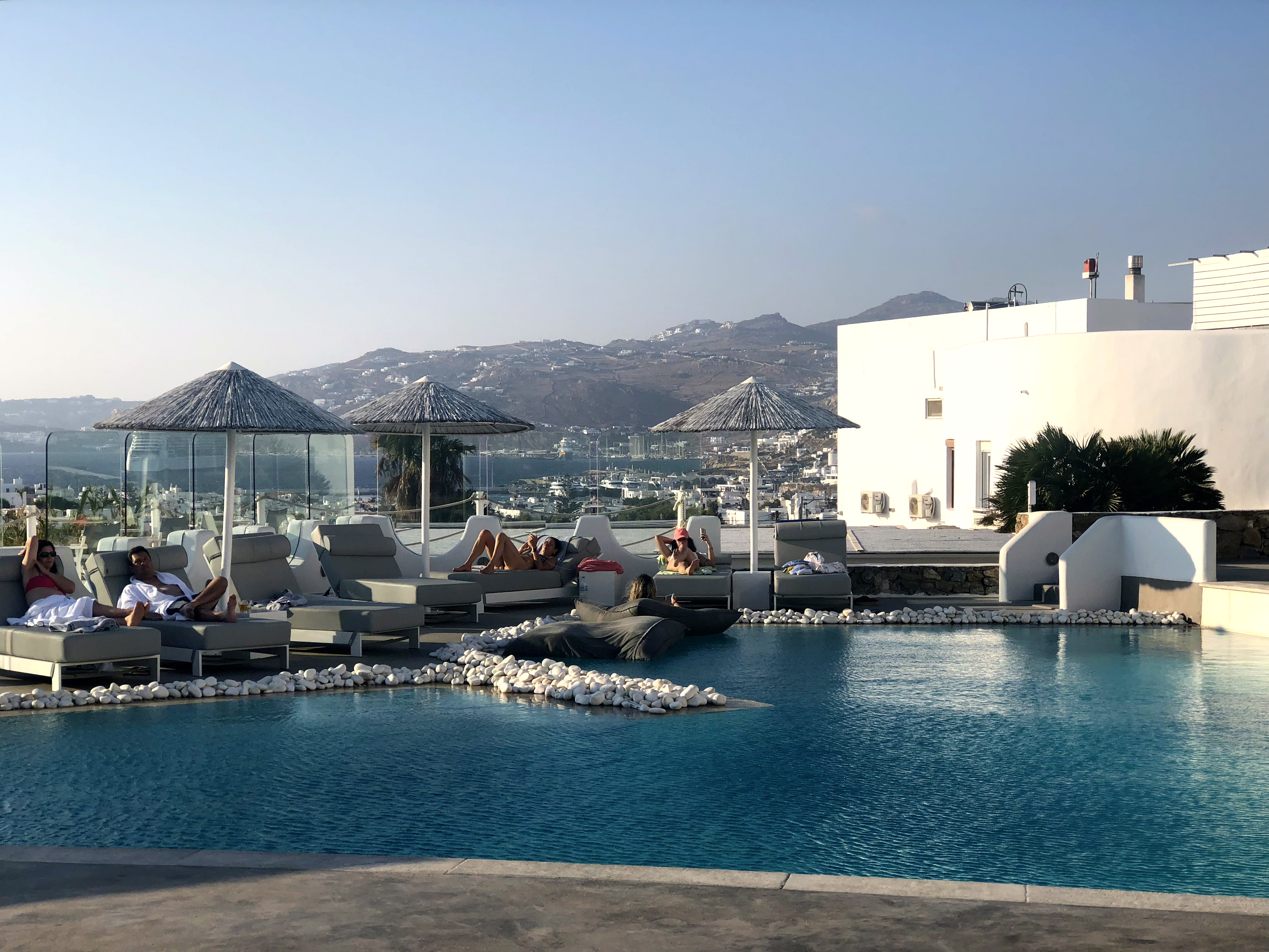 Pool at hotel Ilio Mare in Mykonos town