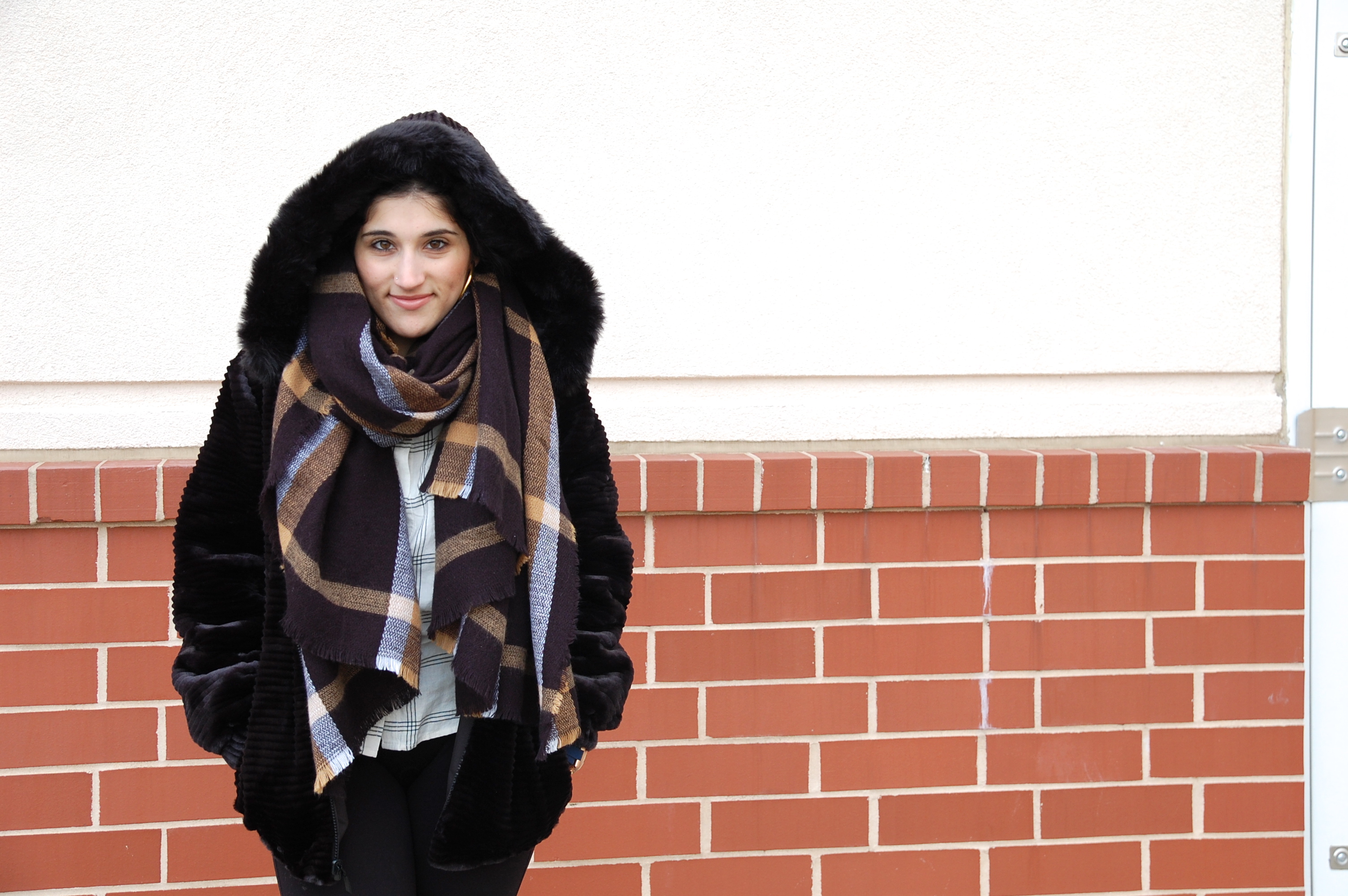 A2F Faux Fur Jacket Outfit with Hood