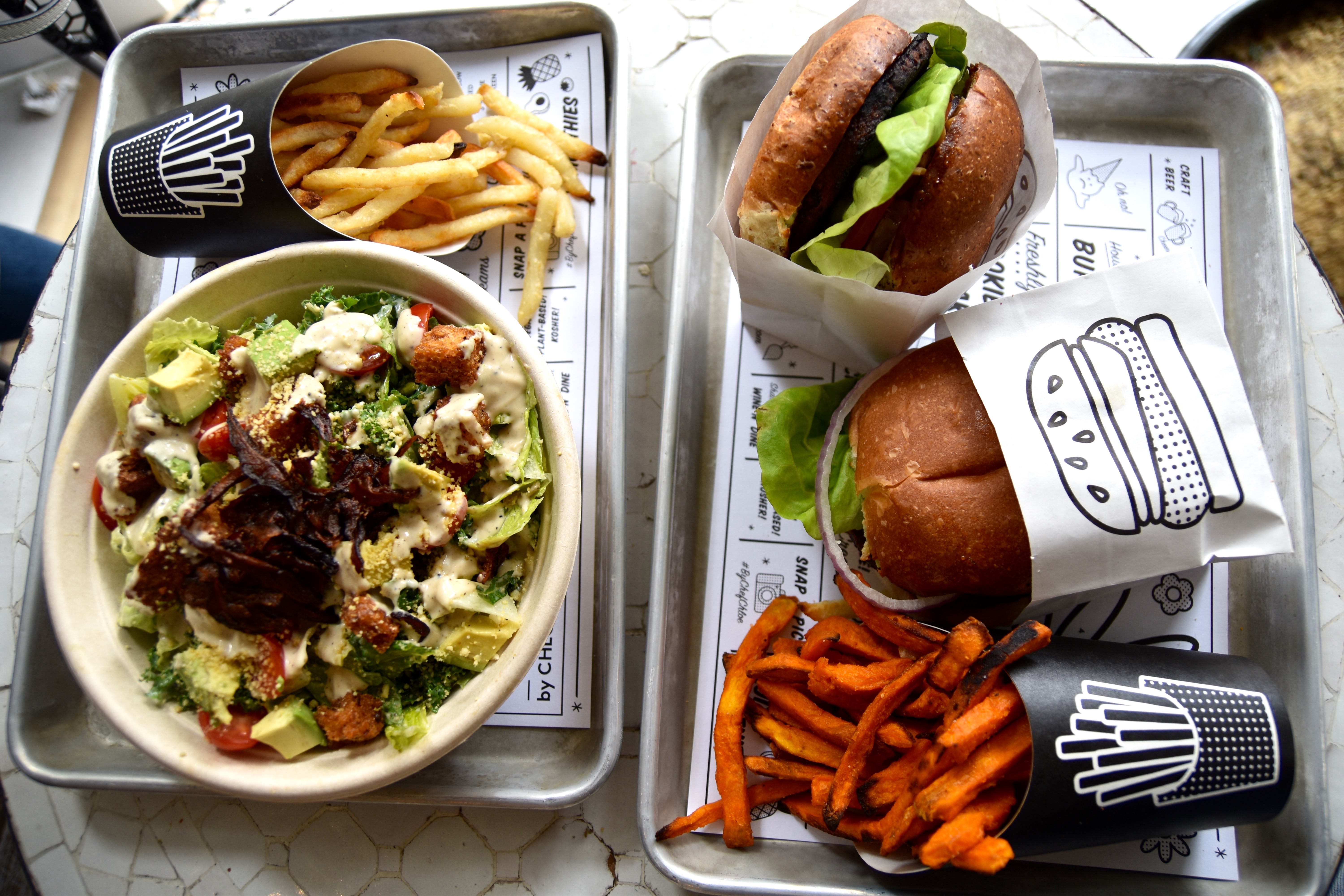 A2F NYC Eats By Chef Chloe burgers and salad