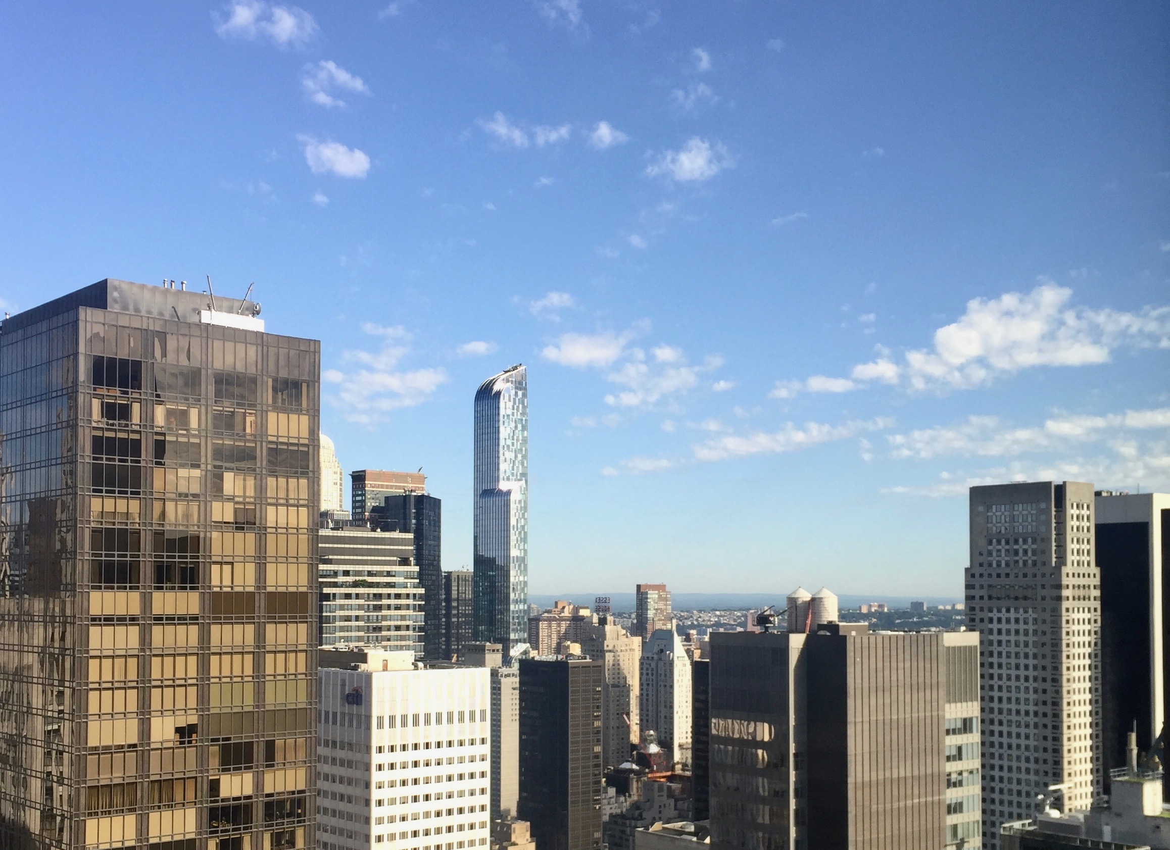 Skyline view NYC from above