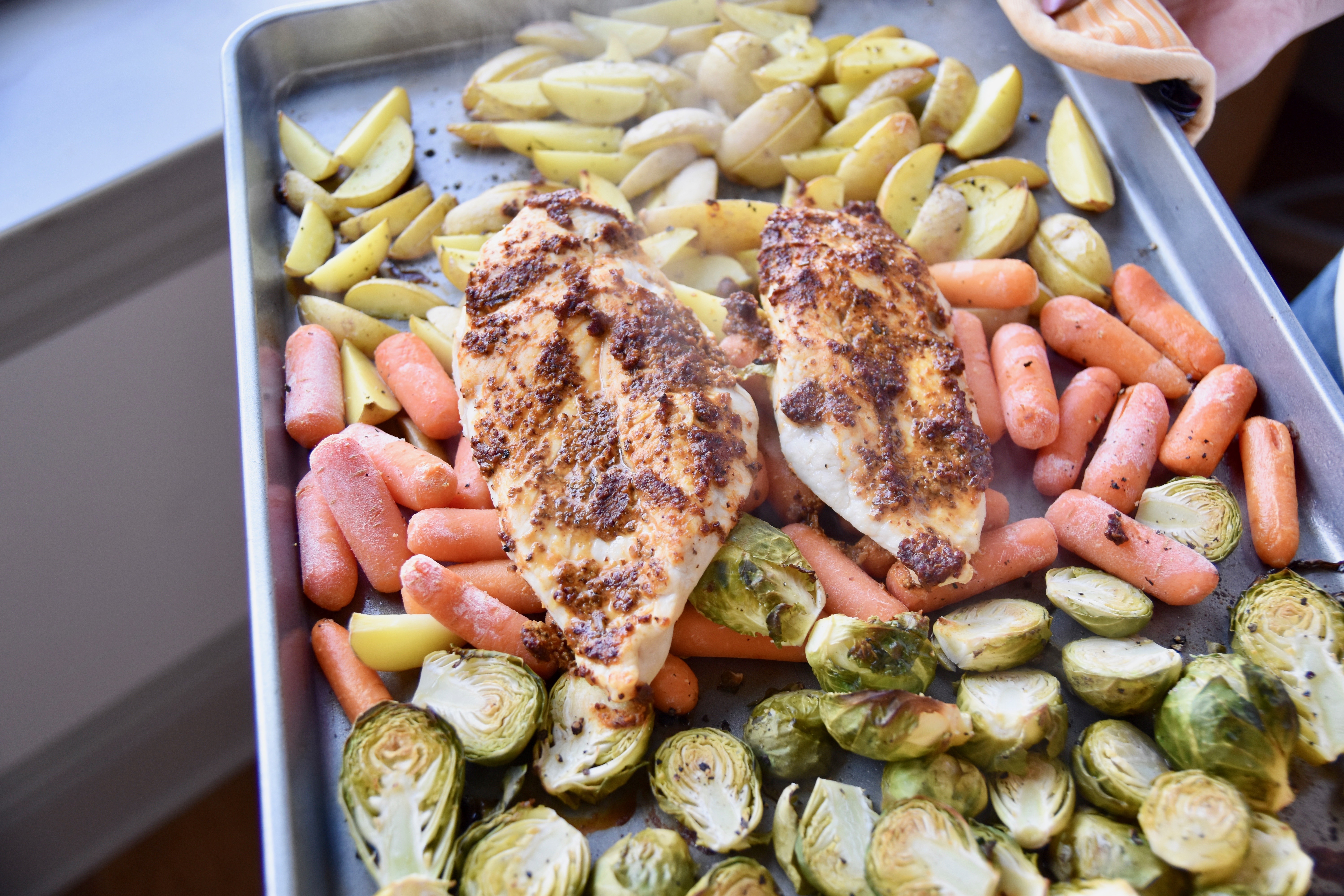 Mustard chicken out of the oven