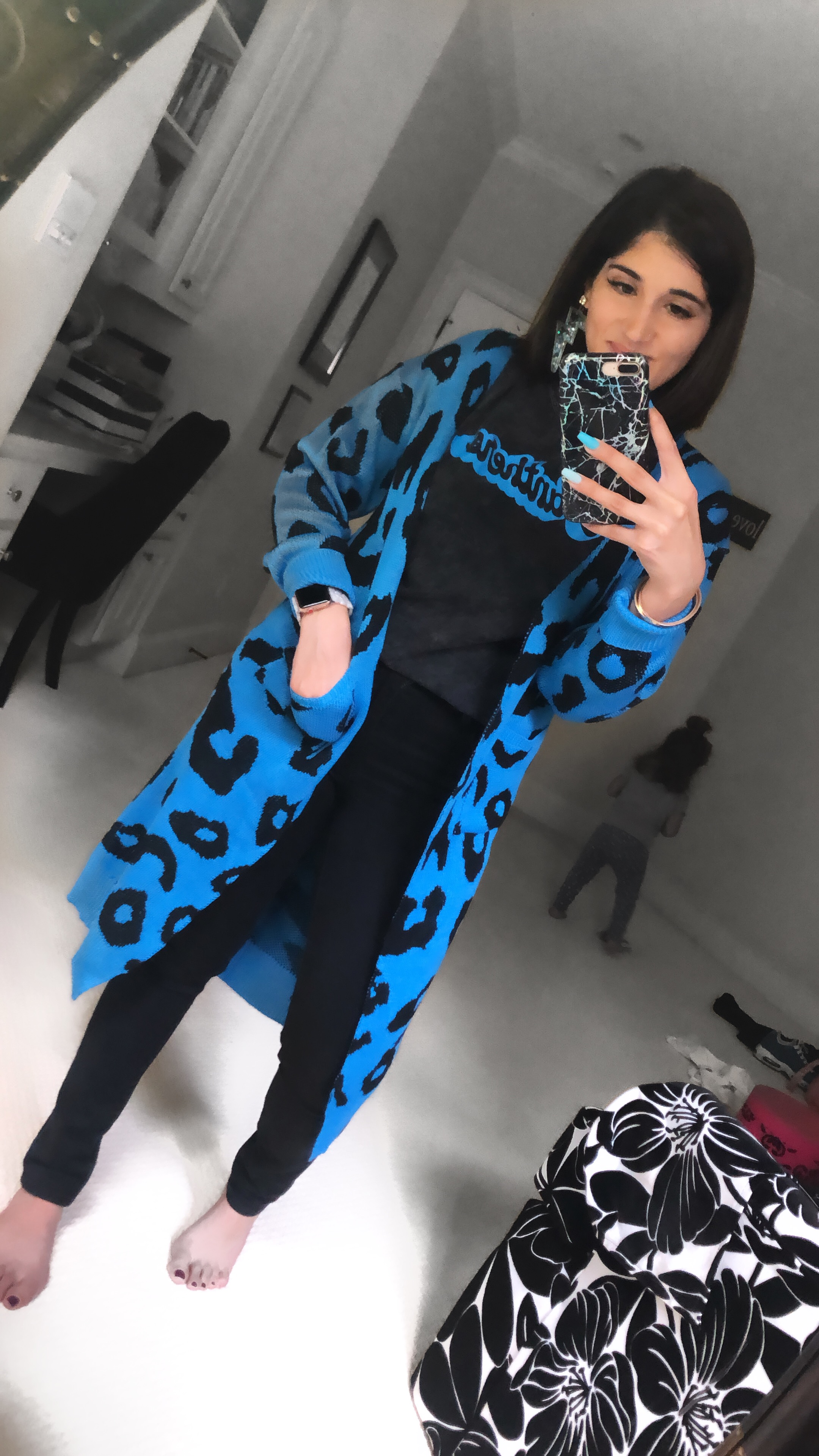 Blue Leopard Cardigan