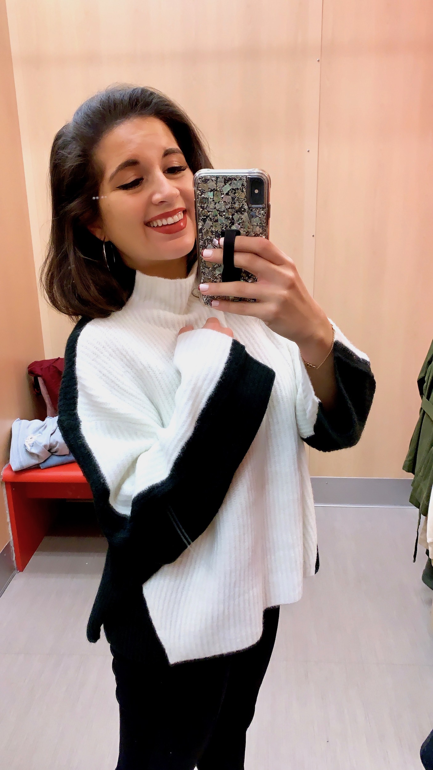 black and white sweater