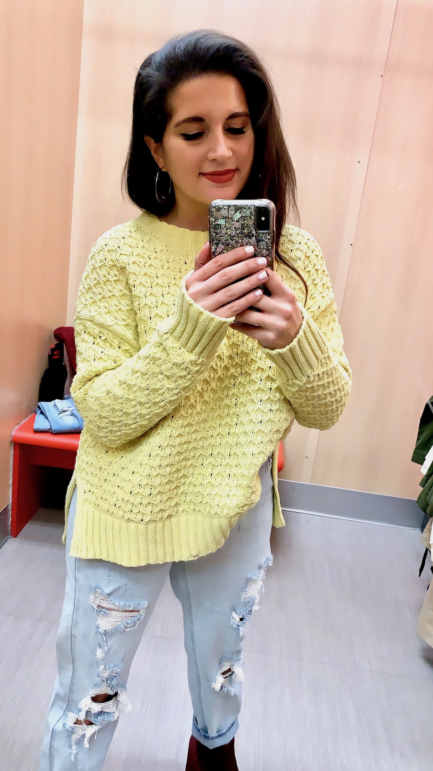 yellow sweater