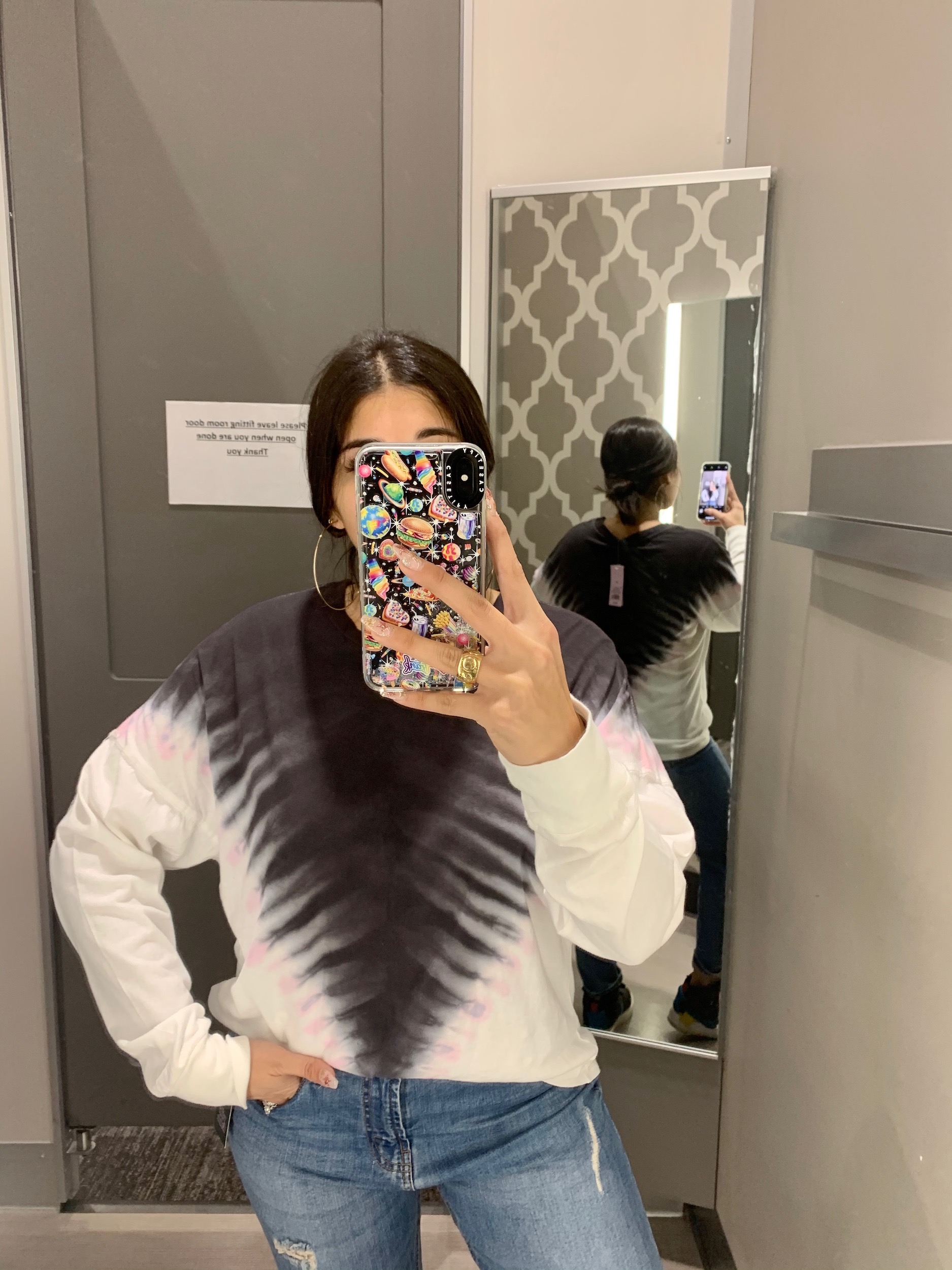 tie dye sweatshirt with pink