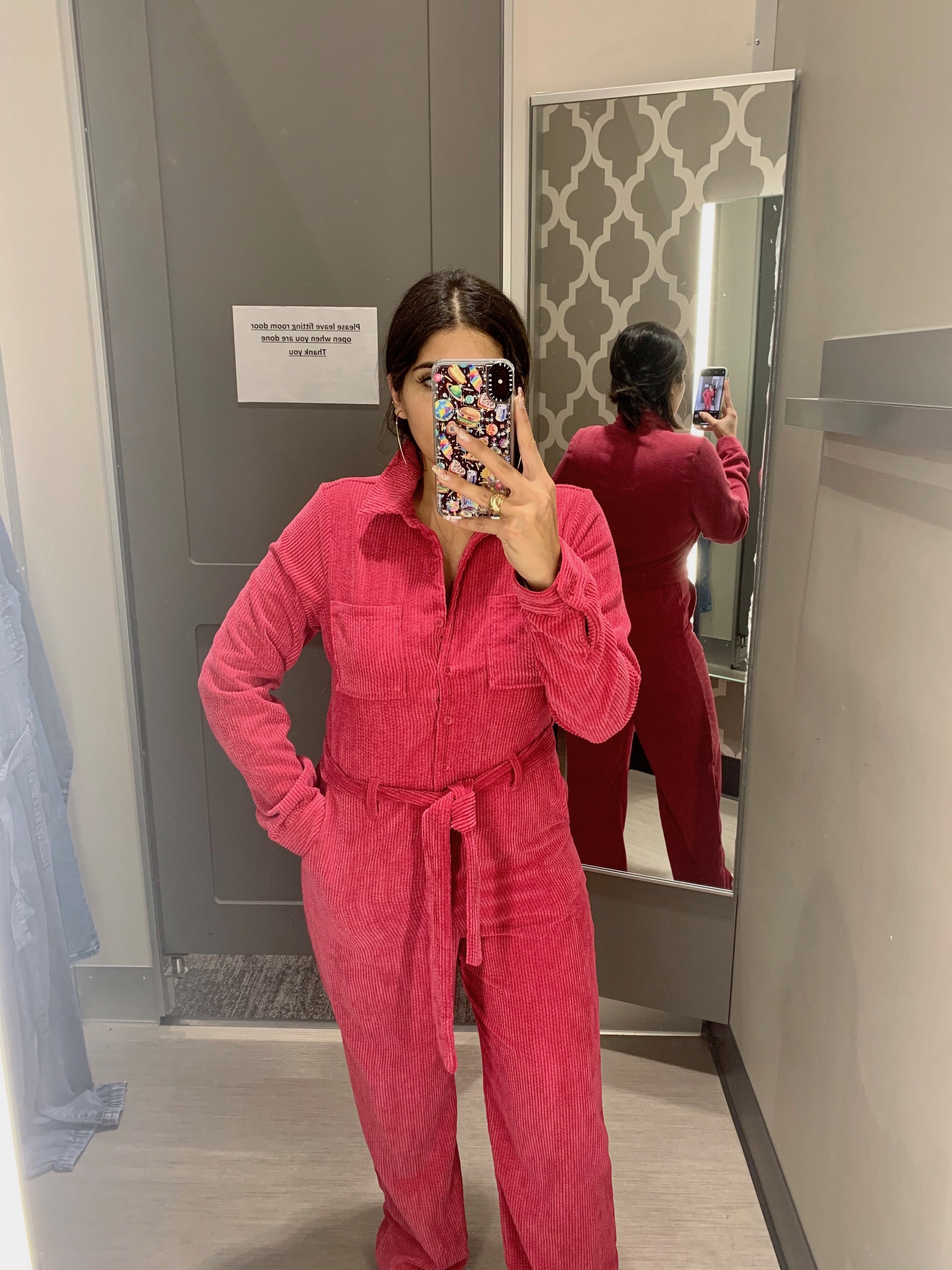 pink velvet jumpsuit