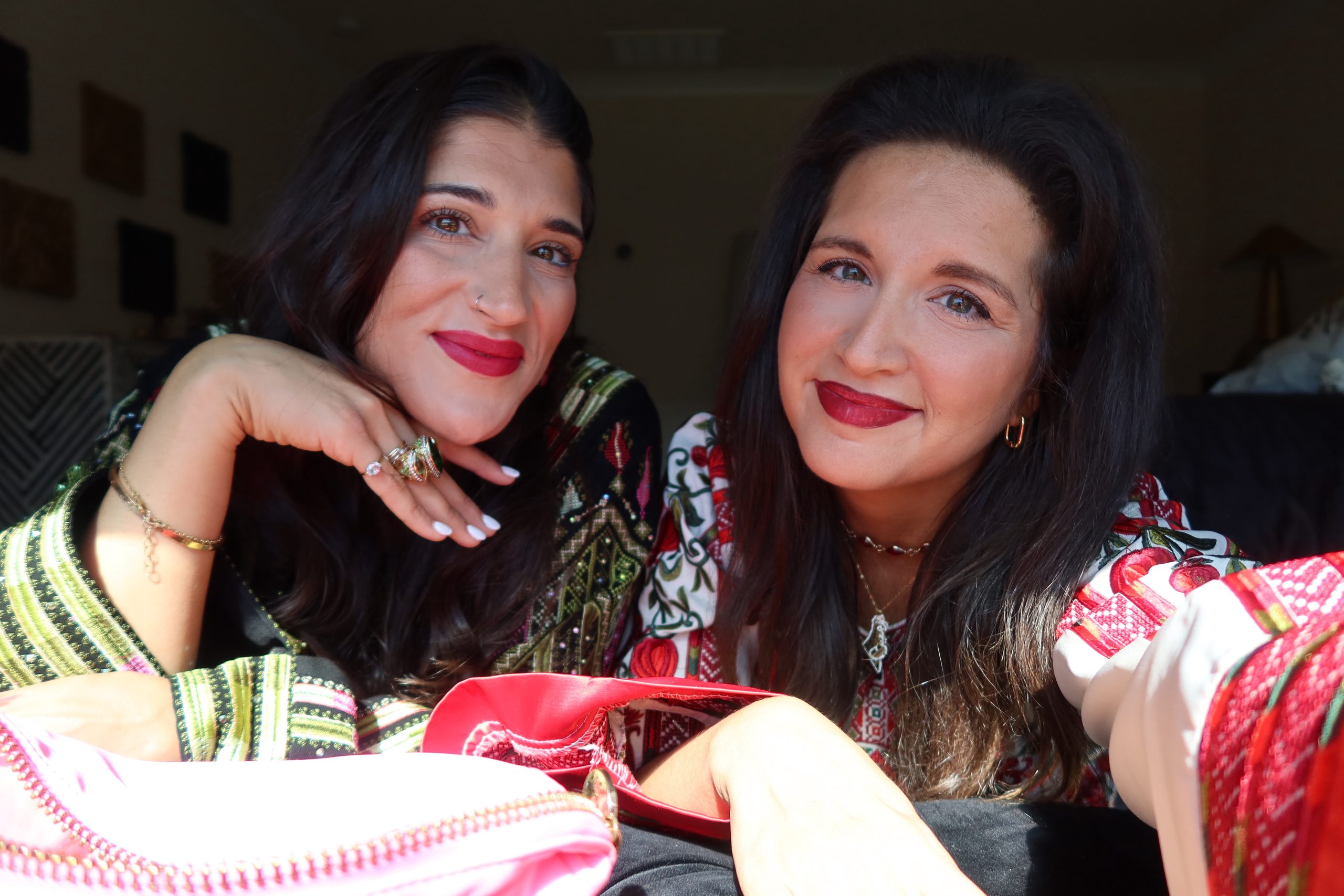 Aya and Dania wearing red lipsticks